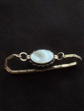 Providence Stock Co. 12K GF Sterling Mother of Pearl Stretch Sweetheart Bracelet